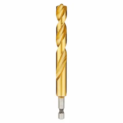 MILWAUKEE Mata Bor Betang Heksagonal: 15/32", 135° Split Point, TiN-Coated HSS - Milwaukee Shockwave Impact Duty Drill Bits
