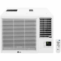 LG Window Air Conditioner: 1,400 sq ft, 23,000 BtuH, 208/230V AC, 6-20P, Electric Heat, Slide Out (MPN LW2423HR)