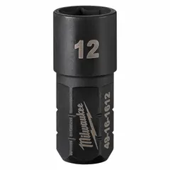 This 12 mm, 6-point short impact socket is designed for use with impact wrenches in fastening and loosening nuts and bolts. Its short length allows access in confined spaces while providing high torque transfer. Suitable for automotive, construction, and industrial maintenance applications.