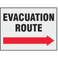 This 8-pack of rectangle evacuation route signs features adhesive mounting for easy installation on walls or doors. The signs are not retroreflective and do not glow in the dark, suitable for marking emergency exit paths in facilities where non-reflective signage is required.