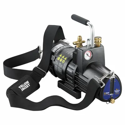 Pompa Vakum YELLOW JACKET: 6 cfm, Vakum Akhir 15 mikron, 120V AC, Kompatibel A2L - A2L Compatible Refrigerant Evacuation Pumps