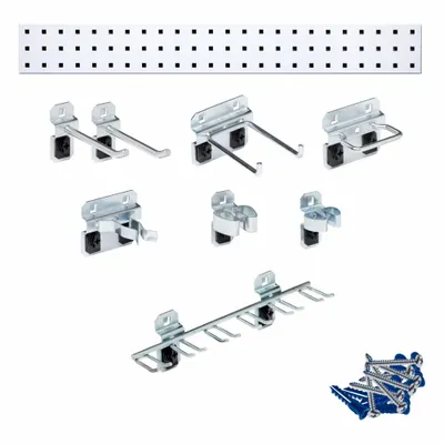TRITON PRODUCTS Kit Strip Papan Pasak: Persegi, Ukuran Lubang Pasak 3/8 in, 9 in x 36 in x 9/16 in - Square-Hole Pegboard Strip & Accessory Kits