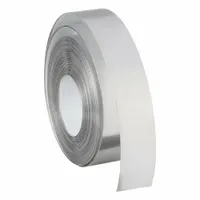Embosser Label Tape: 1/2 in x 12 ft, Silver, Aluminum, Rhino M1011, Indoor/Outdoor, Adhesive (MPN 35800)