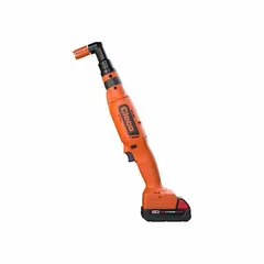 This cordless torque wrench features a brushless motor and operates on 18 V DC. It has a 3/8 in square drive and is used for precision fastening in assembly and repair applications.
