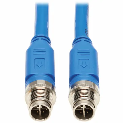 Kabel Ethernet EATON TRIPP LITE: 16.4 ft Lg, X Coding, M12 Male Straight x M12 Male Straight - M12 Connector to M12 Connector Power over Ethernet (PoE) Cordsets