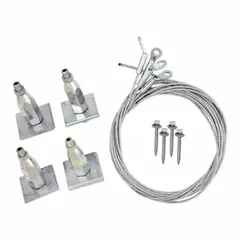 Strut and mounting kit for securing strut channels to wood surfaces. Includes a 2-inch wood screw. Used in pipe, conduit, and cable tray support systems in commercial and industrial installations.