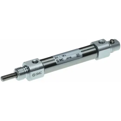 SMC Round Body Cylinder: 7/16 in Bore, 1 in Stroke, Non-Repairable, Stainless Steel - Rear Pivot Mount Cylinders