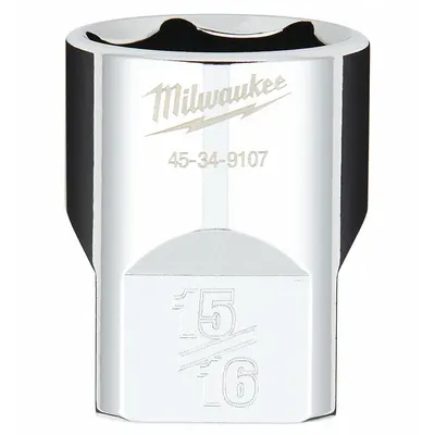 MILWAUKEE Soket Standar: SAE, Ukuran Penggerak 1/2 in, Ukuran Soket 15/16 in, 6-Point - Anti-Roll Hand Sockets