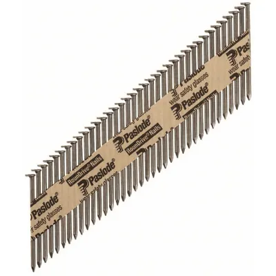 PASLODE Paku Rangka,2 3/8" L,Polos: Paku Rangka, Offset Bulat, Halus, Baja - Collated Framing Nails