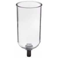 Plastic replacement bowl for WILKERSON FRL (filter-regulator-lubricator) units. Part of the GRP series, this bowl is used to replace worn or damaged components in compressed air treatment systems, restoring filtration and liquid collection