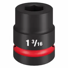 This 1" drive impact socket features a 1-3/16" SAE hex size with a 6-point standard configuration. The black phosphate finish provides corrosion resistance. Designed for heavy-duty fastening and loosening of nuts and bolts in industrial maintenance, construction, and automotive repair when used with impact wrenches.