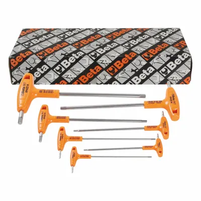 BETA Set Kunci Heksagonal: 6 - 10 Buah, INOX, T, Pecahan, Ujung Standar, Panjang, 7 Buah - Stainless Steel Hex Key Sets