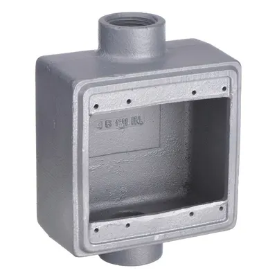 APPLETON ELECTRIC Kotak Listrik: Besi, Persegi Panjang, 2 Gang, 1 in Ukuran Hub, 45 cu in Kapasitas - Iron Weatherproof Electrical Boxes