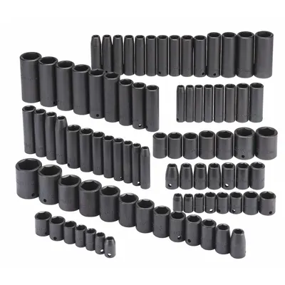 Set Soket Impact PROTO: 3/8 in, Ukuran Penggerak 1/2 in, 86 Buah, (27) 6-Point - SAE & Metric Impact Socket Sets