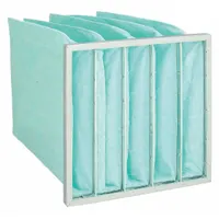Pocket Air Filter: 20 in x 20 in x 22 in, MERV 11, Orange, Synthetic, 5 Pockets