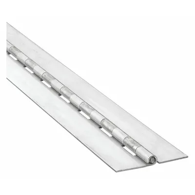 Piano Hinge: Stainless Steel, 72 in Leaf Ht, 1 in Leaf Wd - Full Surface-Mount Piano Hinges