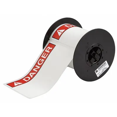 BRADY Gulungan Label Pra-Potong: Bahaya, Header DANGER, 4 in x 6 1/4 in, 4 in x 4 in - Brady Danger Precut Label Rolls
