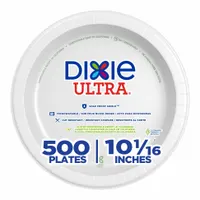 DIXIE Disposable Paper Plate: White, Heavy-Wt, 10 1/8 in Disposable Plate Size, 500 PK (MPN SXP10W)