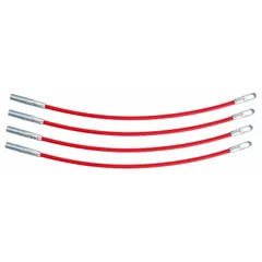 Polyester fish tape leader with a 5 3/8 in leader end. Includes (4) tubes of adhesive for securing connections. Used to guide cables through conduit or walls during electrical installations.