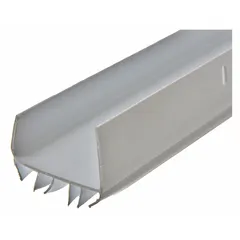Vinyl automatic door bottom designed to seal the gap under a door. Measures 36 inches in length and 1-3/4 inches in width. White finish. Helps block drafts, dust, and insects in commercial and industrial settings.
