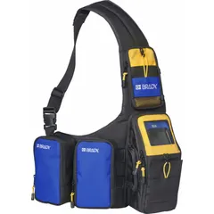 Black storage and transport case designed for the M611 label maker printer. Provides protection and organization for the printer during travel and on job sites.