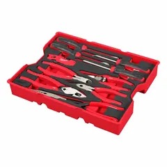 This 10-piece tool-only set includes a long-nose pliers and is organized in a foam-lined tray for secure storage and transport. Designed for gripping, bending, and cutting tasks in maintenance, electrical work, and assembly. SAE sizing.