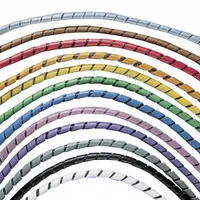 General purpose cable spiral wrap for bundling and protecting cables, wires, and hoses. Made of polyethylene in off white, with a 3/4 in width and 100 ft length, accommodating a maximum bundle diameter of 5 in. Operates from -40°F to 122°F. UL Recognized (E141152)