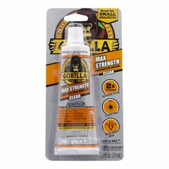 General-purpose construction adhesive in a 2.5 fl oz tube with clear color. Bonds wood, metal, drywall, concrete, and other common building materials for indoor and outdoor applications.