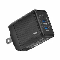 MONOPRICE Wall Charger: 110V AC, 2 Output Connectors, Black, 4.05 A Max. Output Current, USB-C (MPN 44680)