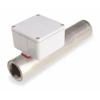 Electric heater for spa and hot tub water heating. Provides 1.5kW or 6.0kW output at 120/240V AC, 1-phase. Includes unit-mounted thermostat. Inlet size 1-1/2 in NPT. Requires minimum flow rate of 5/15 gpm