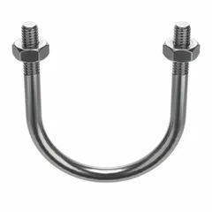 This stainless steel U-bolt is designed to secure pipes, conduits, or tubing to structural supports. It features a 5/16"-18 thread size, fits 2 in pipe, and has a 3 3/16 in inside height. Suitable for industrial plumbing, HVAC, and mechanical systems requiring corrosion resistance.