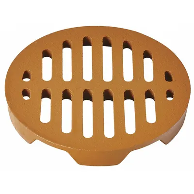 JAY R. SMITH MFG. CO Kisi: A, Bulat, 7 7/8 in Diameter Keseluruhan, 1 in Tinggi Keseluruhan, Besi Cor - Light-Duty Floor Drain Grates (Class A)