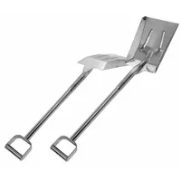 This stainless steel scoop is designed for sanitary material handling in environments requiring hygiene, such as food processing and clean rooms. The 12 1/2 in blade length and 9 1/2 in blade width accommodate powders, granules, and bulk solids. Its corrosion-resistant construction facilitates easy cleaning and sanitization