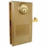 Lock: Sliding Door Lock, Powder-Coated, Steel, Gold, (2) Keys/(4) Screws/Cylinder Lock/Lock Case (MPN H1030S)