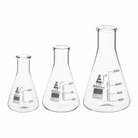 EISCO SCIENTIFIC Erlenmeyer Flask Set: 50 mL_100 mL_250 mL, Colorless, Round, A, +/-5% Tolerance (MPN CH196031)