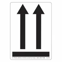 Instructional Handling Label: Black Arrows Up, 4 1/2 in x 3 1/4 in, White, 500 PK (MPN L22)