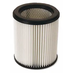 Standard wet/dry paper replacement filter for MI-T-M shop vacuums. Compatible with models MV-1300-0GEV and MV-1800-0GEV. Supports both wet and dry pickup for general debris collection in industrial and maintenance environments.