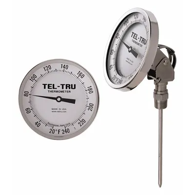TEL-TRU Termometer Dial: 0°F hingga 250°F /-20°C hingga 120°C, Akurasi +/- 1% - General Purpose Dial Pocket Thermometers