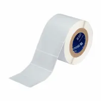 Pre-Cut Label Stock Roll: 2 in x 4 in, 4 13/64 in x 2 in, Metalized Polyester, Gray (MPN THT-55-428-1)