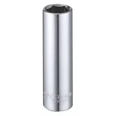 This 3/8" drive hand socket features a 1/2" SAE hex size with a 6-point deep design for turning hex fasteners. The chrome finish provides corrosion resistance and ease of cleaning. Suitable for general fastening tasks in automotive, industrial, and mechanical applications.