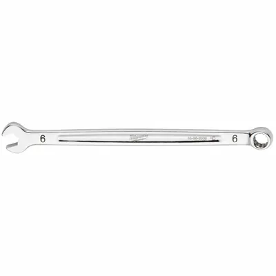 MILWAUKEE Kunci Kombinasi: Baja, Krom, Ukuran Kepala 6 mm, Panjang Keseluruhan 5 inci - Metric 12-Point Combination Wrenches