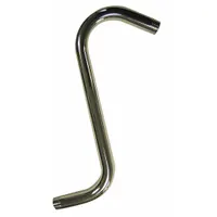 This non-flanged shower arm features a chrome finish and NPT connection for standard plumbing installations. It serves as the connecting component between a showerhead and the water supply pipe in residential or commercial bathrooms