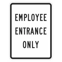Reflective Employees & Visitors Sign: Aluminum, Mounting Holes Sign Mounting, Diamond Grade (MPN T1-1884-DG_12x18)