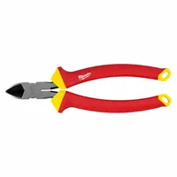 Cutting Pliers: Insulated, Flush, Tapered, 1 in Jaw Lg, 3/8 in Jaw Wd, 8 1/2 in Overall Lg, 6 - 8 in (MPN 48-22-2208)