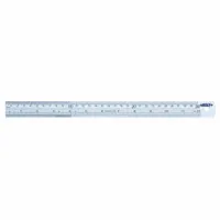 INSIZE Steel Rule: 7110-1500, 5 ft / 1,500 mm, 0.07 in Thick, Clear, Black, Rigid, Square Edge, Rule