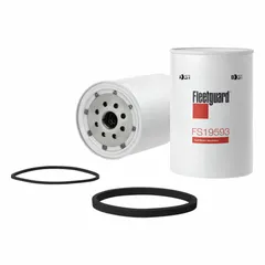 Spin-on fuel/water separator for diesel fuel systems. Designed for use in heavy-duty trucks, it removes contaminants and separates water to protect the fuel system. Outside diameter 4 1/4 in, overall length 13 7/8 in. Compatible with Peterbilt trucks.