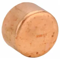 Wrot copper cap for sealing the end of 1-inch CTS copper tubing. Designed for sweat/solder connections, it provides a permanent closure in plumbing, HVAC, and refrigeration piping systems