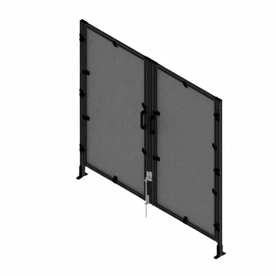 FAZTEK Pintu Sistem Rangka T-Slot: Berdiri Sendiri, Hitam, Ayun Ganda - Wire Mesh Standalone Door Kits