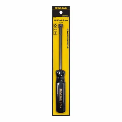 Obeng EAZYPOWER: Seri Triple Groove, Baja, Ukuran Ujung #5-8, Panjang Tangkai 5 inci - Triple-Groove Screwdrivers