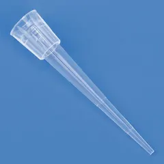 Non-sterile, single-use pipette tip made of clear polypropylene. 10 µL capacity, autoclavable, and filter-free. Reloading stacked configuration for universal pipettes. Suitable for liquid handling tasks such as sample preparation, reagent dispensing, and serial dilutions in laboratory settings.